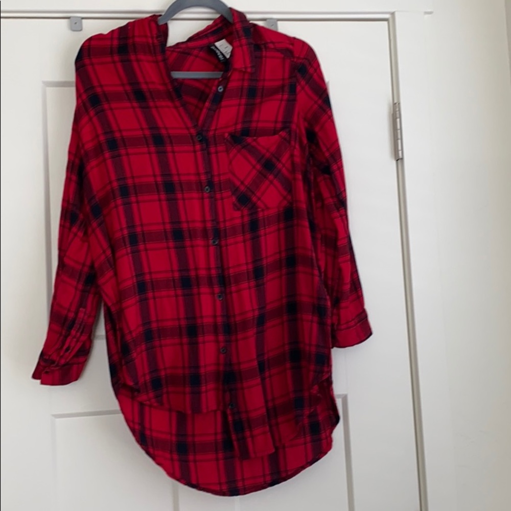 HM long plaid shirt